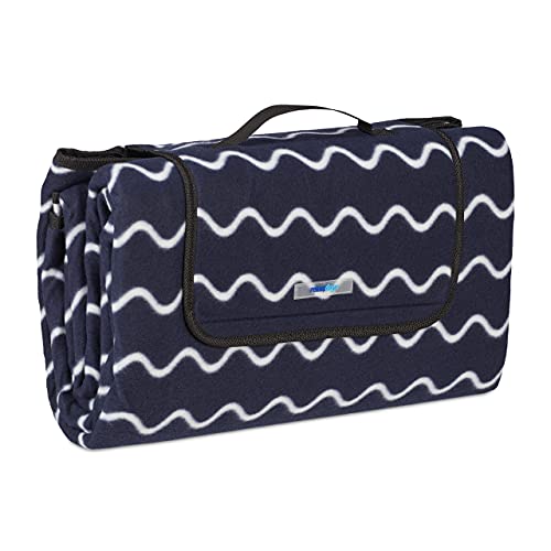 Relaxdays XXL Picnic Blanket | 200x200cm Insulated Waterproof Fleece Mat