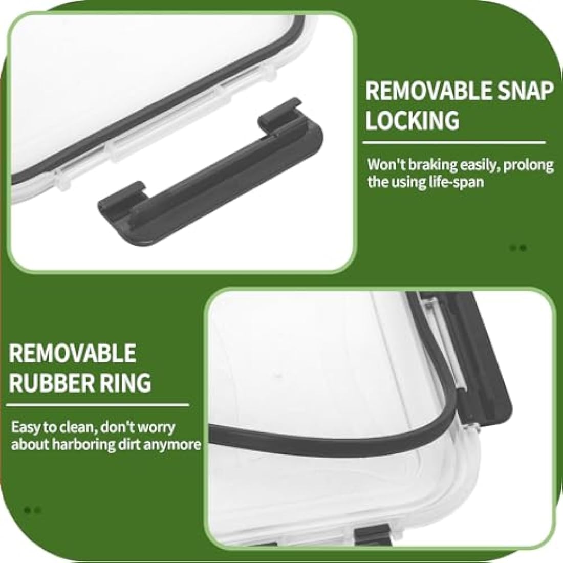 Skroam 5-Pack 36oz Glass Food Storage Containers | Airtight Meal Prep