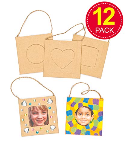 Baker Ross DIY Hanging Photo Frames – Pack of 12 Brown Kids Craft Kit