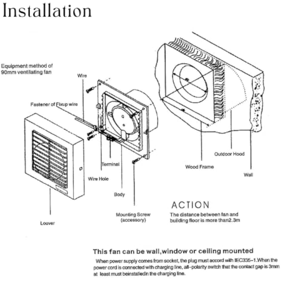 AirTech-UK 100mm Quiet Extractor Fan with Pull Cord | Wall & Ceiling