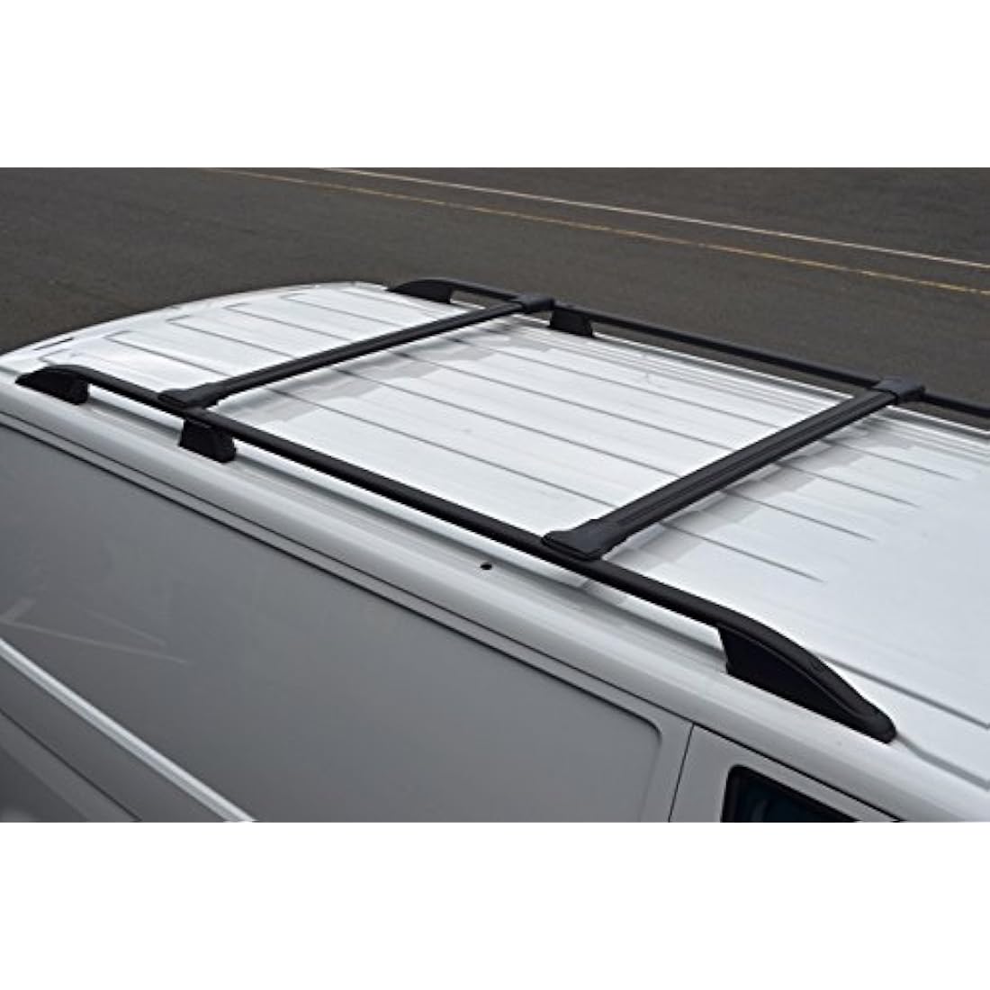Black Aluminium Roof Cross Bars for Ford Transit Custom