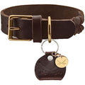 Hunter Sansibar Braided Leather Dog Collar – Dark Brown Cowhide