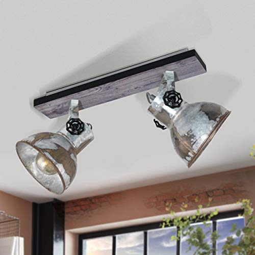 Eglo Romagnese 5-Bulb LED Pendant Light | Nickel & Amber Steel Spotlight
