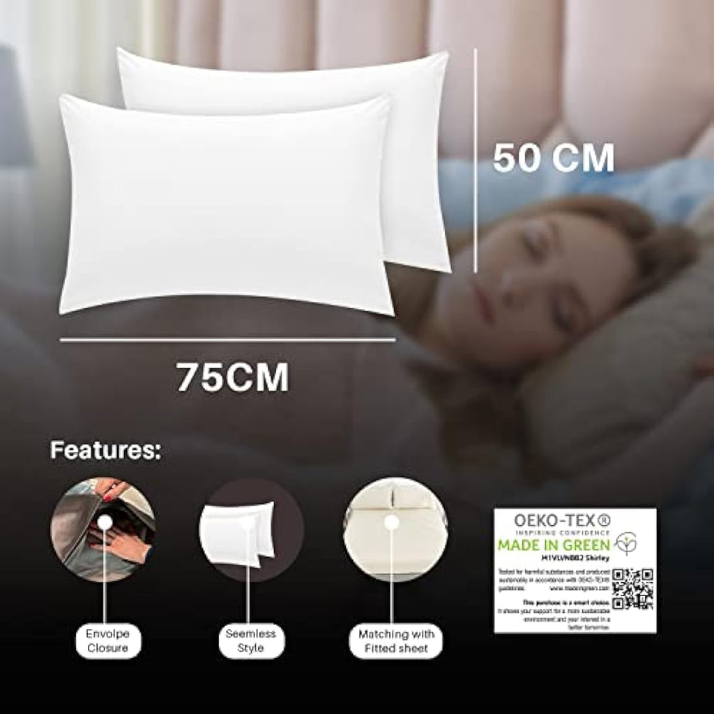800 Thread Count Egyptian Cotton Housewife Pillowcases - White