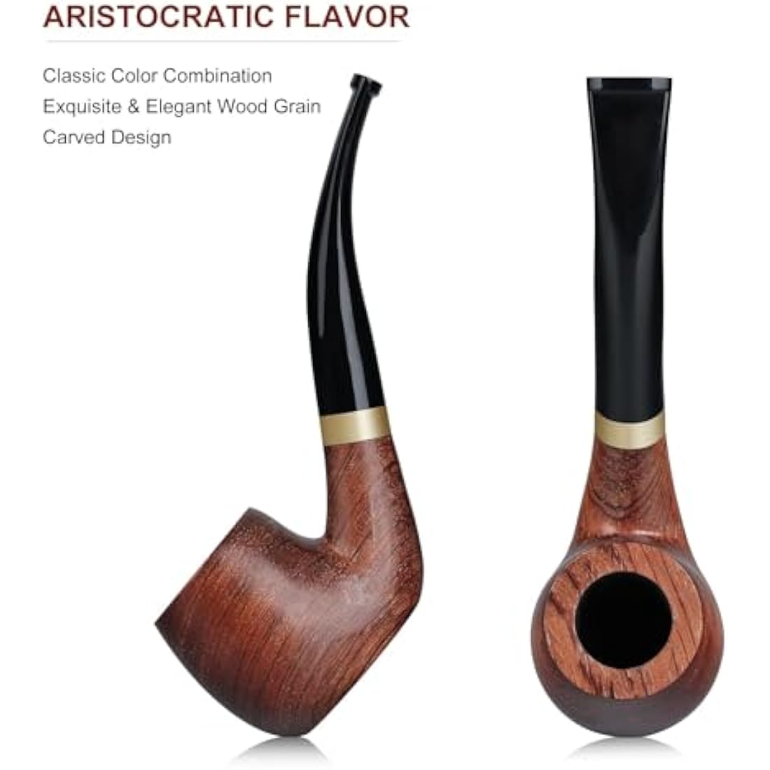 Rosewood Tobacco Pipe – Handmade Flat Bottom Smoking Set