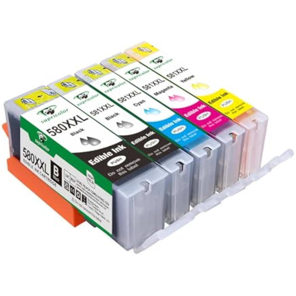 Supricolor Edible Ink Cartridges for Canon PGI-580 CLI-581 – 5 Color Set