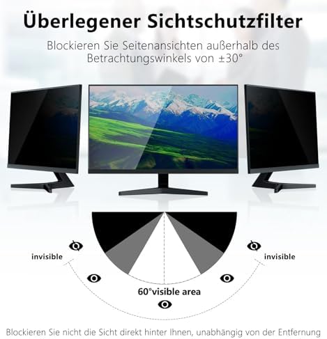 PYS 27 Inch Computer Privacy Screen Filter | Anti-Glare & UV-Blocking
