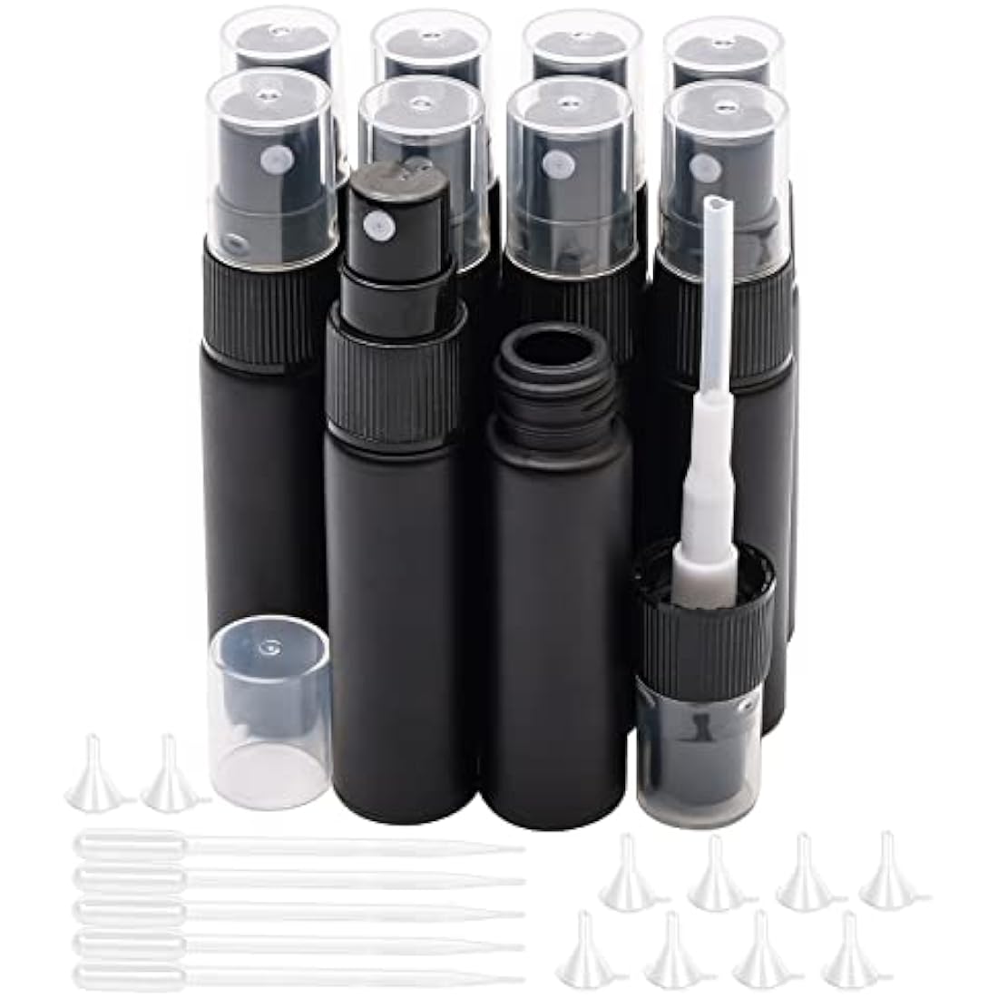 10ml Black Glass Perfume Atomizer – Refillable 10 Pack