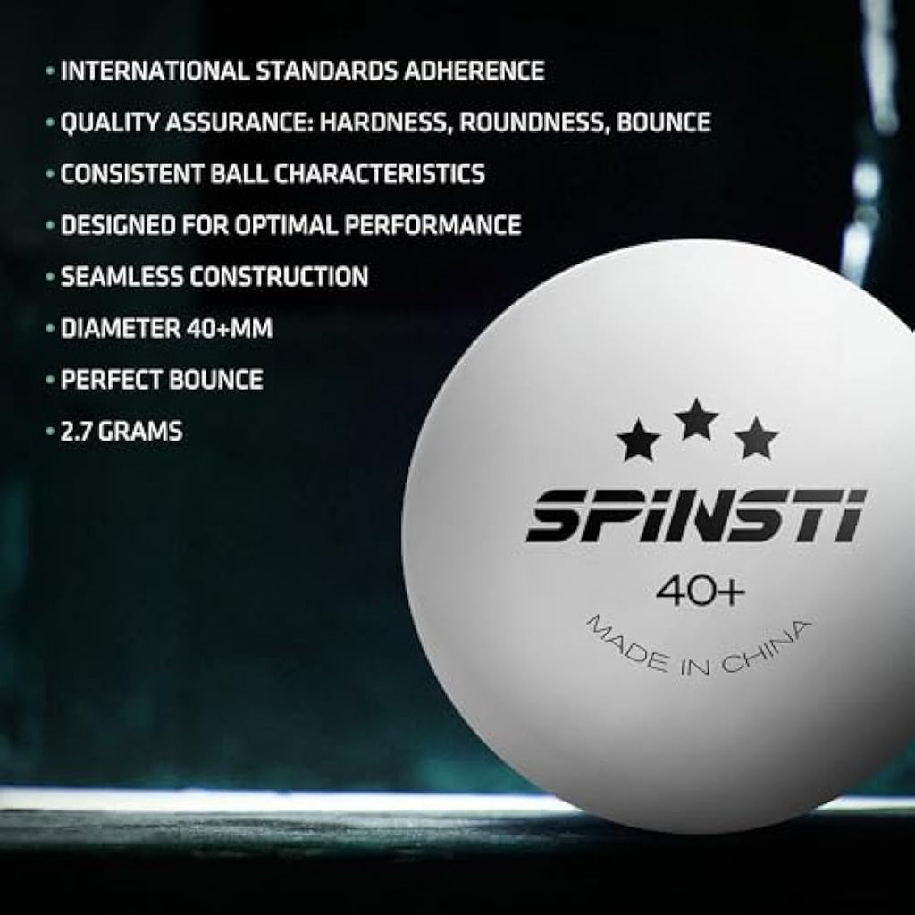 SPINSTI 3-Star Table Tennis Balls | Professional 40mm ABS Ping Pong Balls