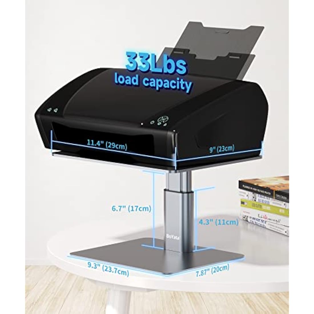 BoYata Adjustable Metal Monitor Stand Riser - Ergonomic Desk Organizer