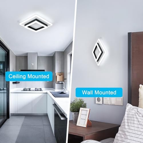 DELIPOP Modern Square LED Ceiling Light – 30W 6500K Acrylic Lamp