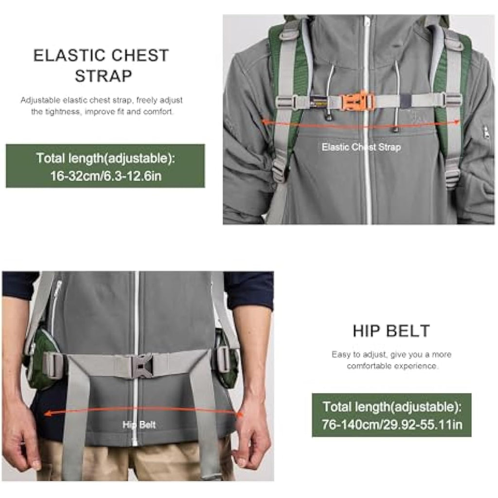 Mountaintop 70L Hiking Backpack | Internal Frame Trekking Rucksack