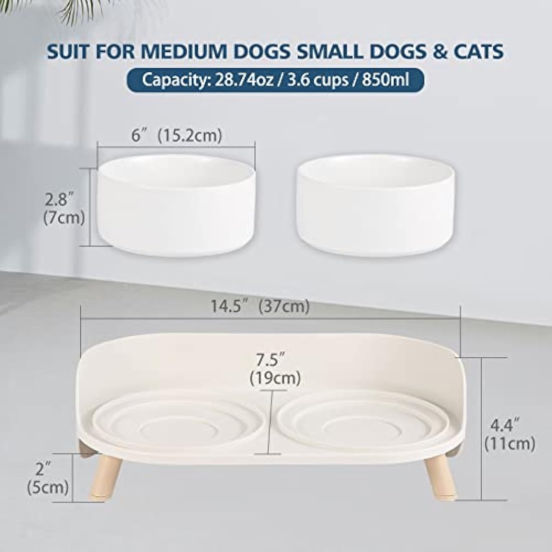 Elevated Ceramic Dog Bowls – Raised Non-Slip Feeding Station