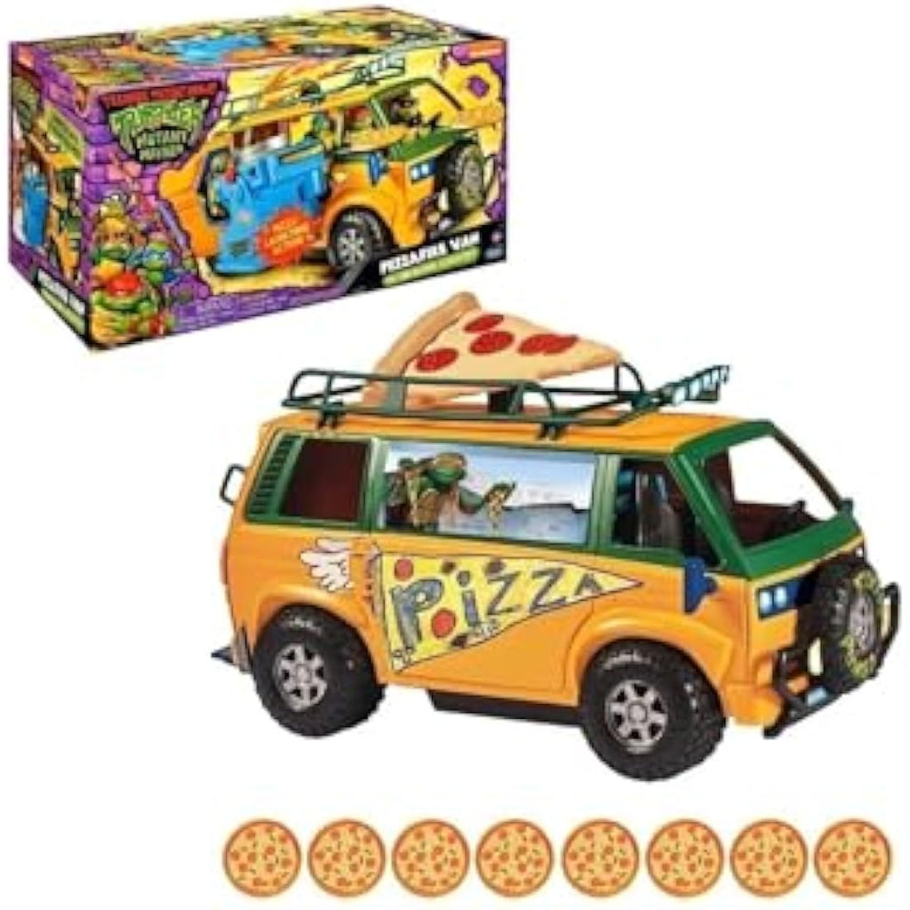 TMNT Mutant Mayhem Pizza Fire Delivery Van – Motorized Toy Vehicle