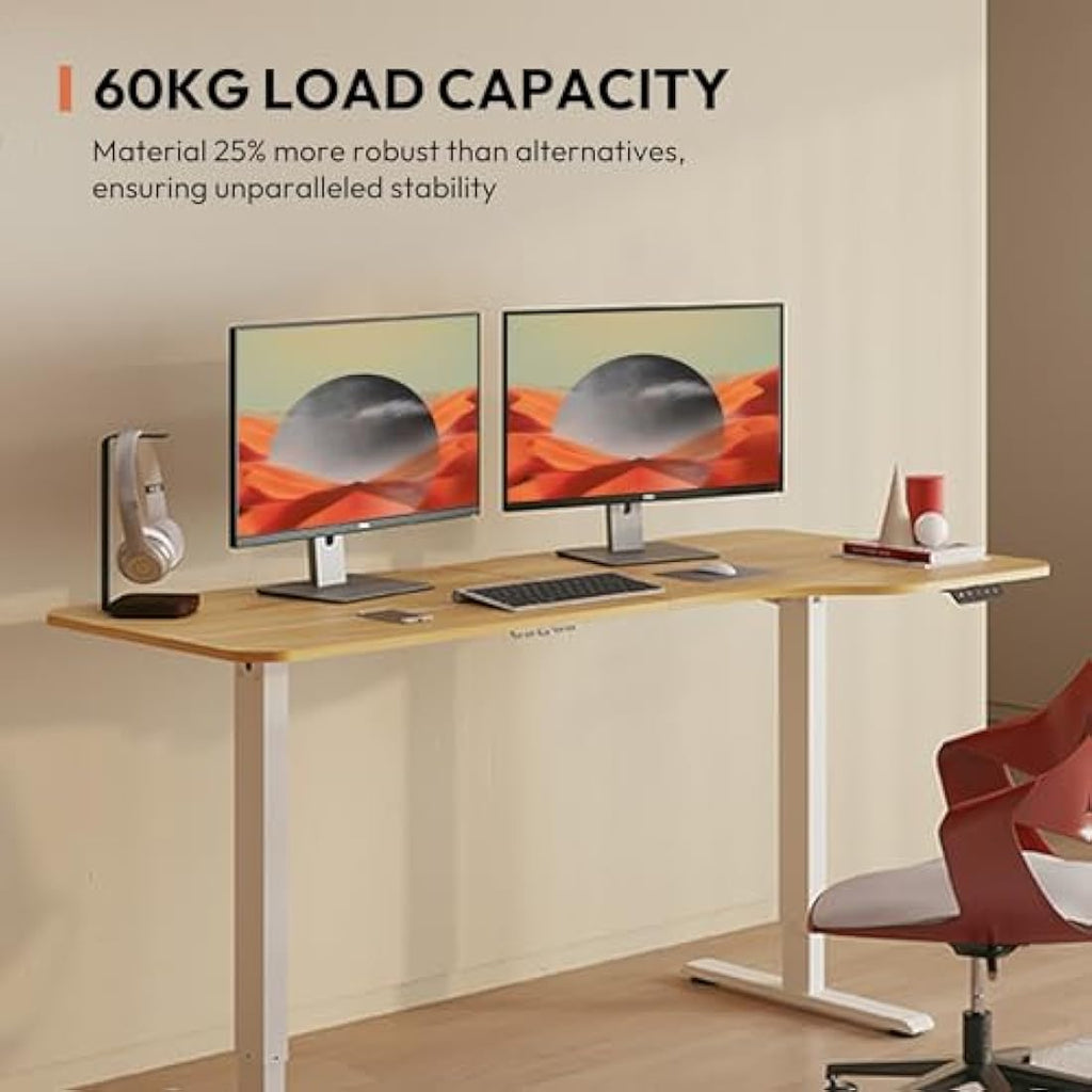 SANODESK Electric Standing Desk – 160x75cm Height Adjustable Table