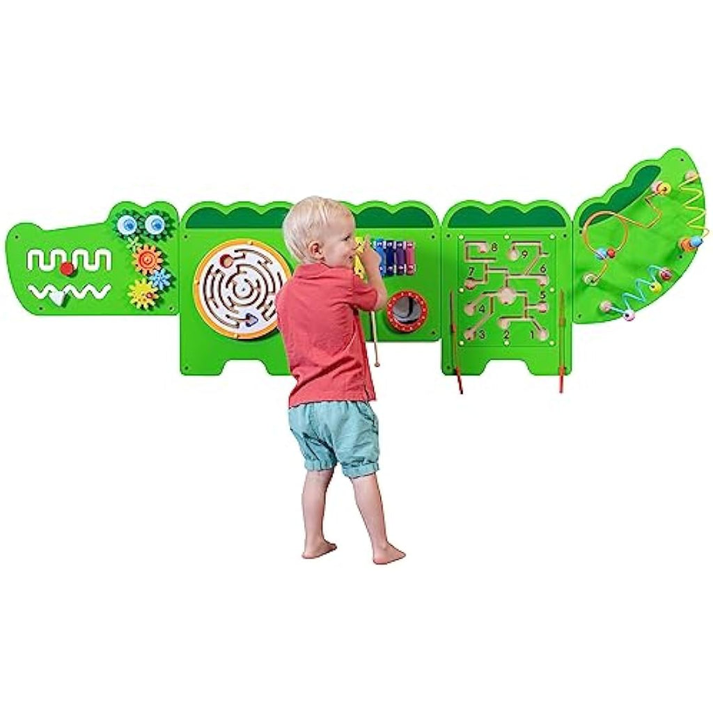 Jolof Store Crocodile Montessori Sensory Wall Toy - 11 Activity Panels