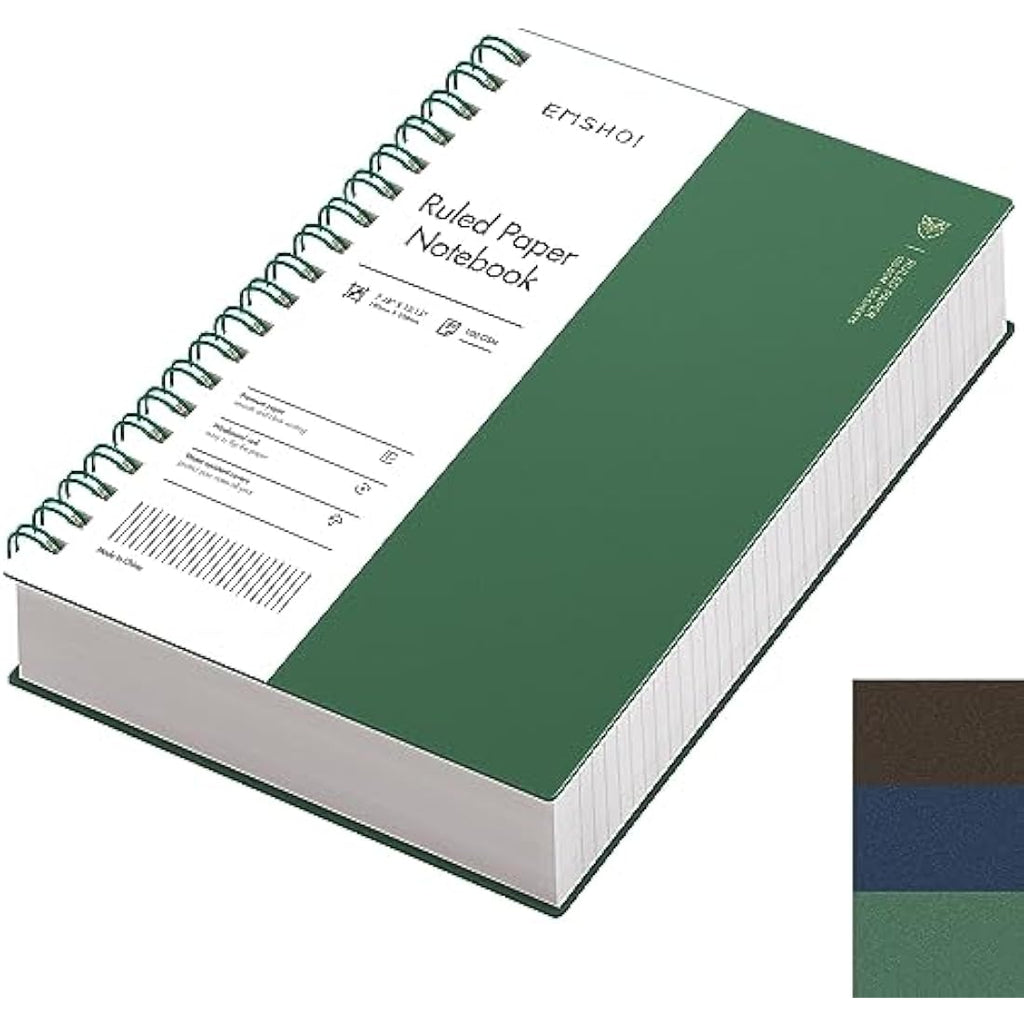 EMSHOI B5 College Ruled Spiral Notebook | 300 Pages 100gsm Journal