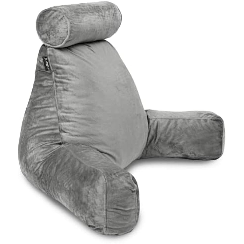 Milliard Reading Pillow XL – Shredded Memory Foam Backrest with Neck Roll