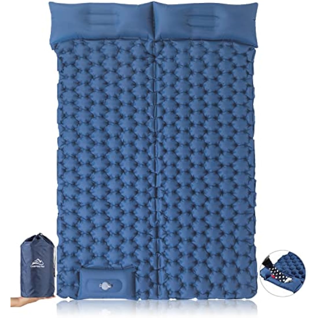 Elegear Double Camping Mattress | Self-Inflating Sleeping Mat with Pillow
