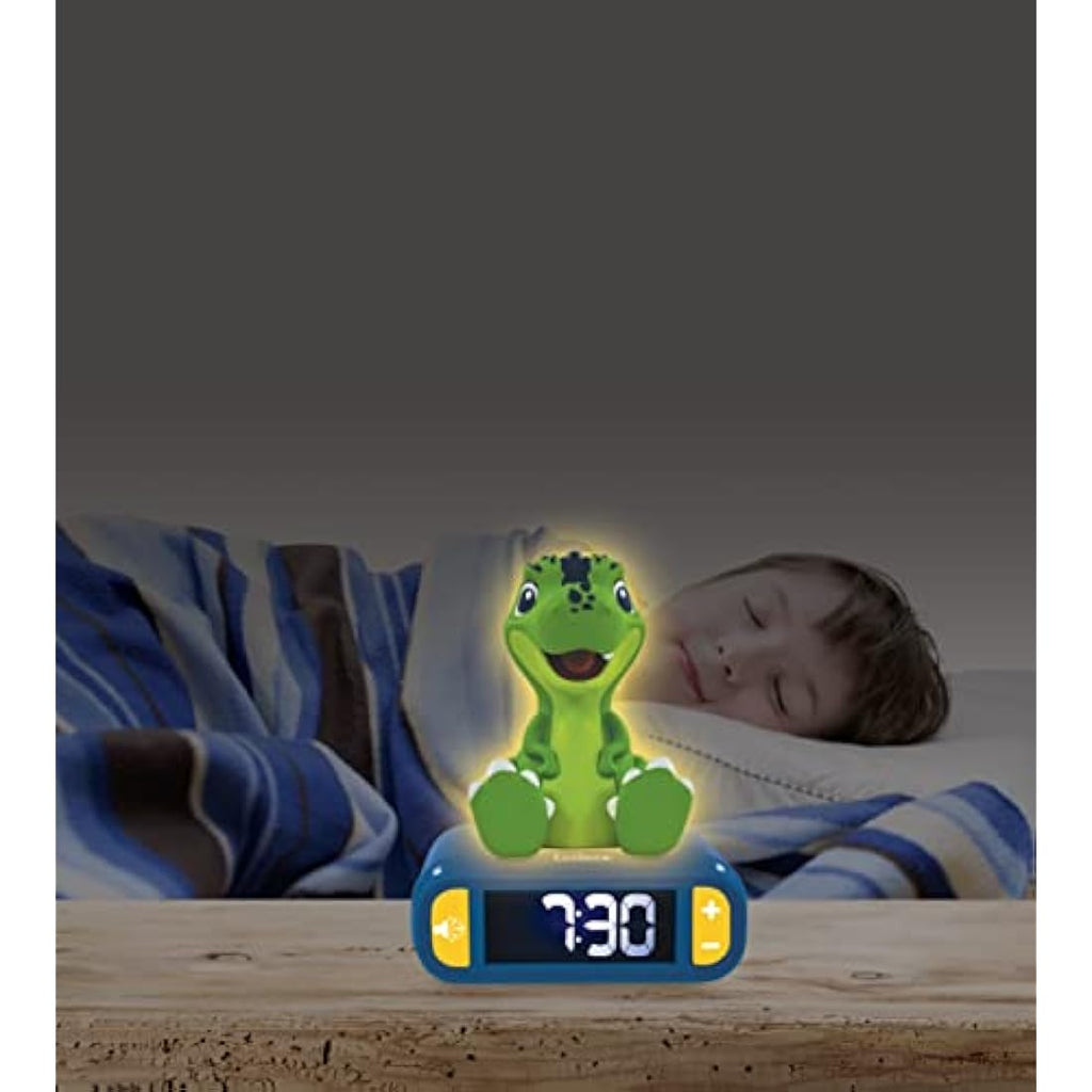 Lexibook Dinosaur Nightlight Alarm Clock – Kids LCD Backlit Snooze Clock