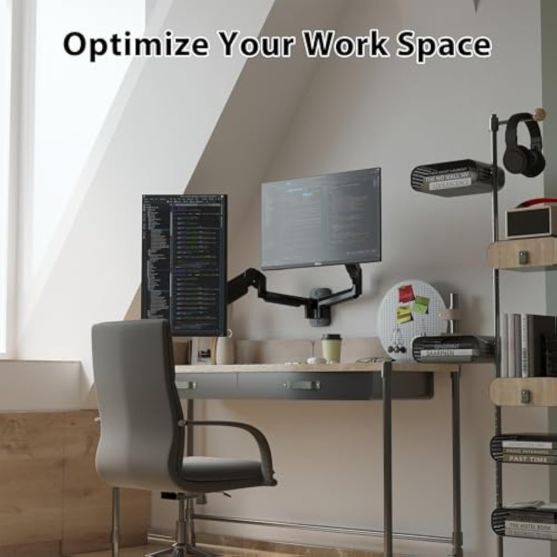 BONTEC Gas Spring Monitor Wall Mount for 13-32" Screens | VESA 100x100