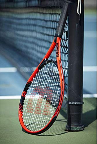 Wilson Federer Adult Tennis Racket – Aluminium, Red/Black, Grip Size 3