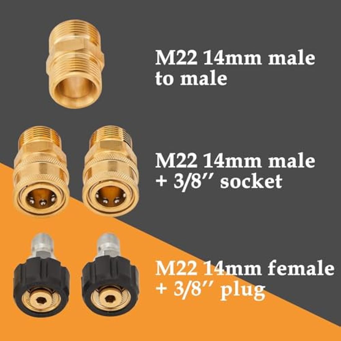 M MINGLE Pressure Washer Hose – 50 FT x 1/4" 3600 PSI with M22 Fittings