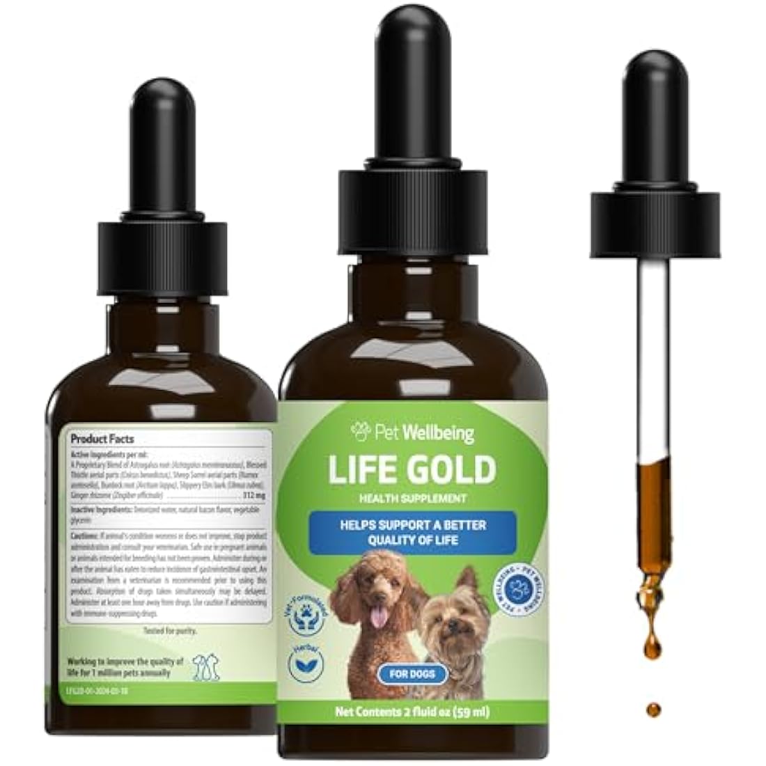 Pet Wellbeing Life Gold Dog Immune Support & Detox Supplement – 2 oz