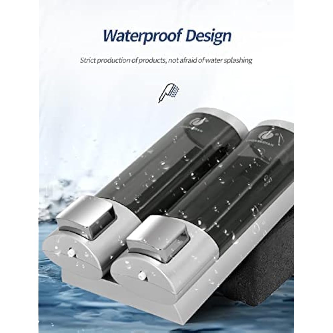 Double Wall Mounted Soap Dispenser | 200ml Refillable PC+ABS