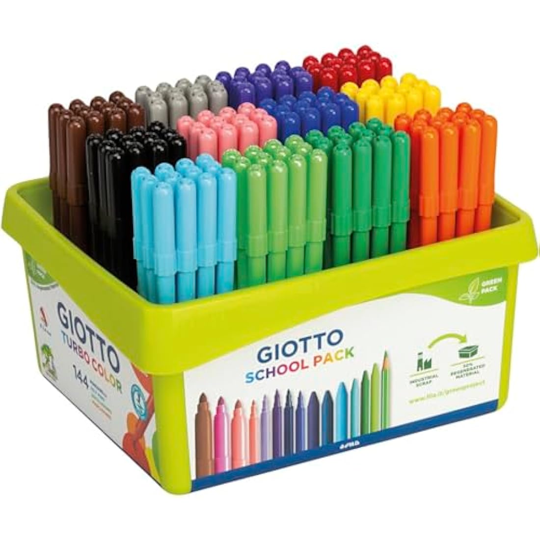 Giotto Turbocolor Felt Tip Pens – 144 Schoolpack Assorted Colours