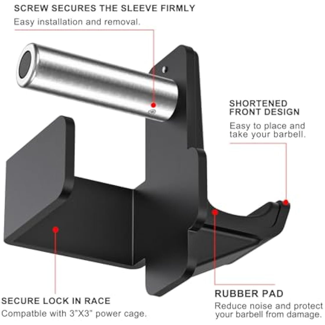 Kipika Safety Spotter Arms & J-Hooks for 3x3 Power Rack - 5/8" or 1" Holes