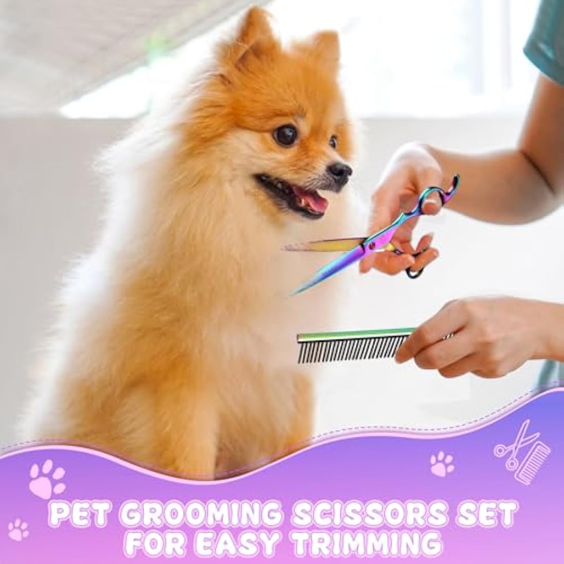 Moontay 8-in-1 Dog Grooming Scissors Set | 440C Stainless Steel Shears
