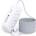 Addtam Extension Lead with 6 Outlets and 5 USB Ports – 3M Braided Cord