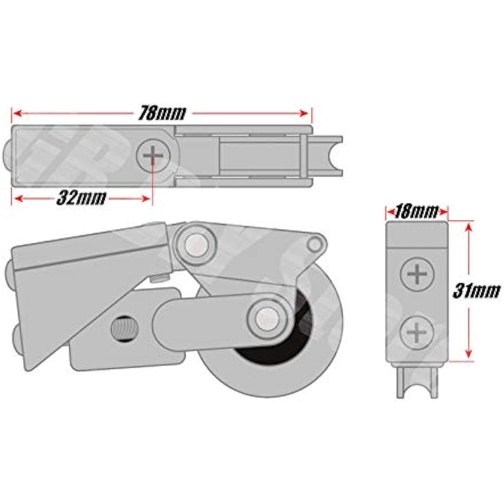 CA865 Patio Door Roller Wheels | 38mm Stainless Steel Pair