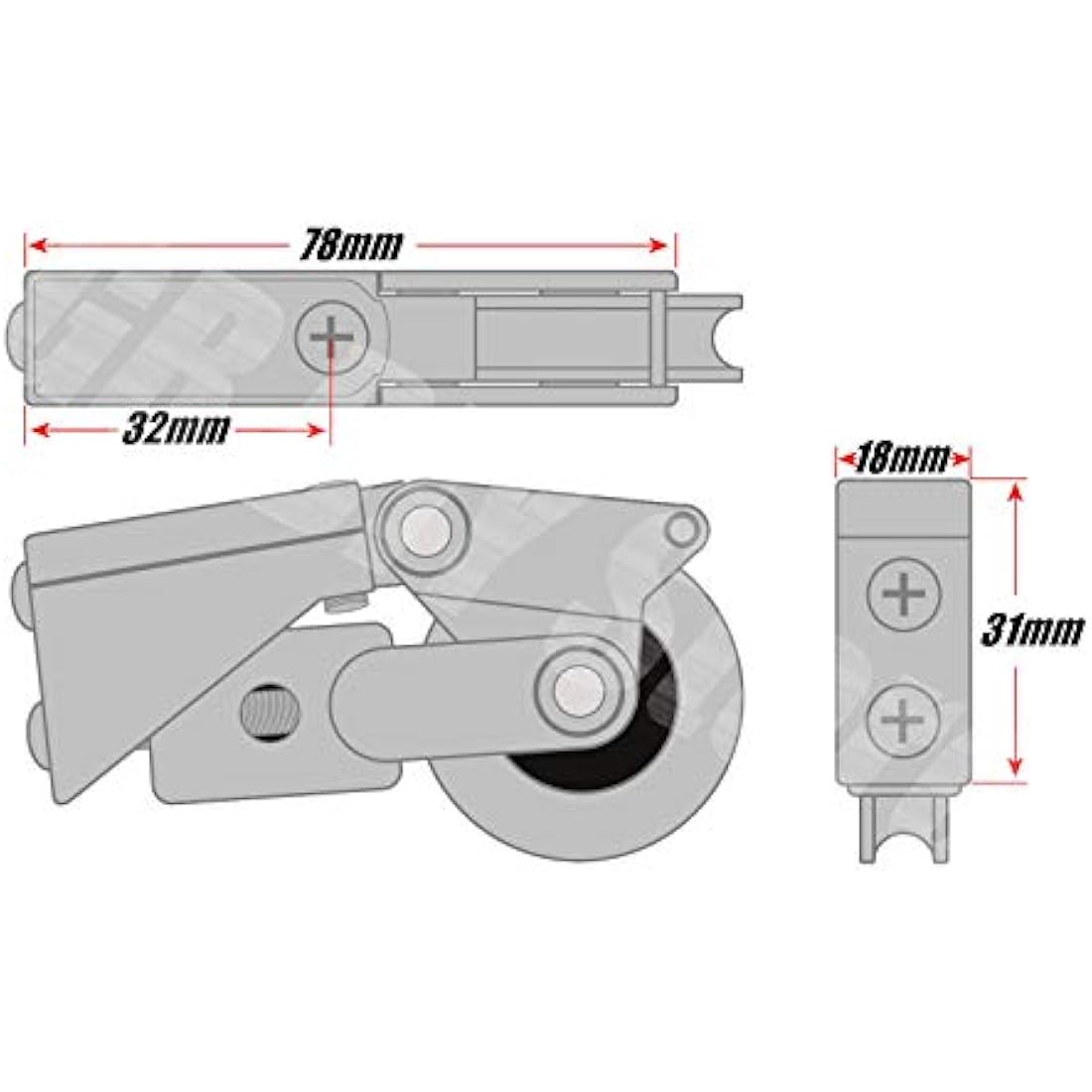 CA865 Patio Door Roller Wheels | 38mm Stainless Steel Pair