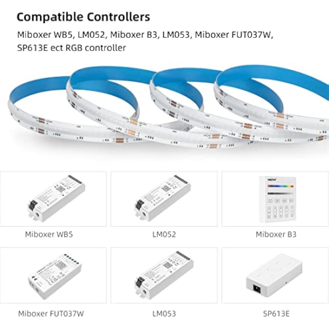 BTF-LIGHTING FCOB RGB LED Strip – 24V High Density 840 LEDs/m 5M Roll