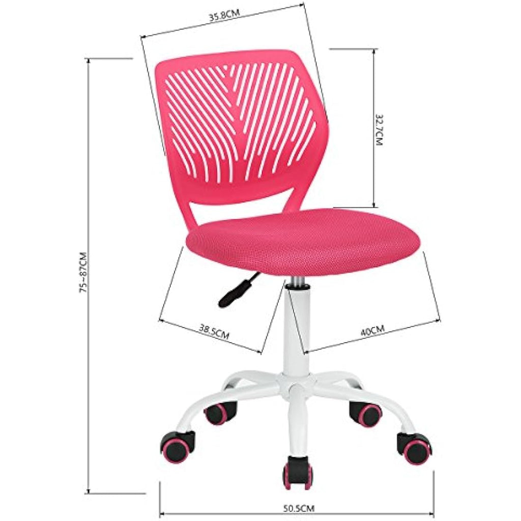 Homy Casa Pink Ergonomic Swivel Desk Chair - Adjustable Task Chair