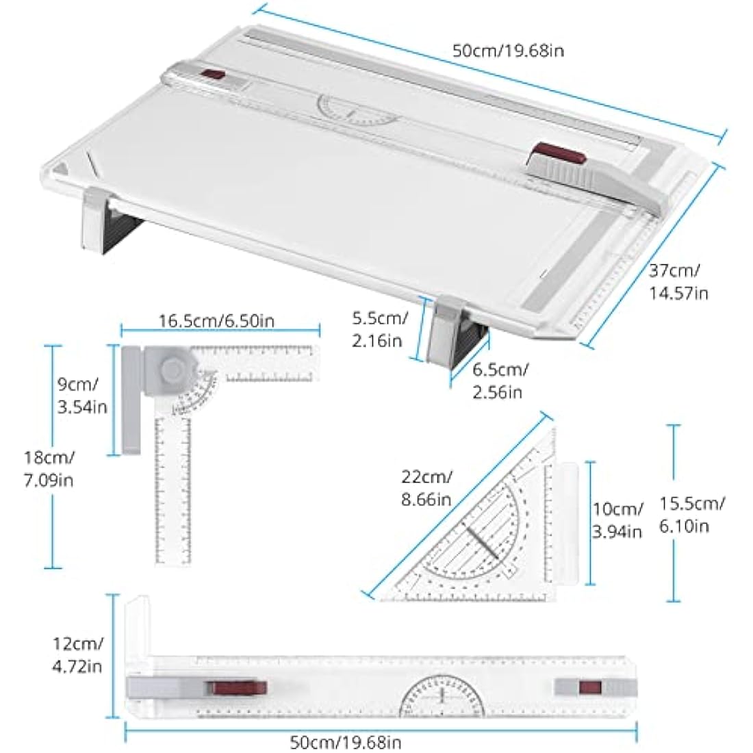 eSynic A3 Drawing Board Set – Adjustable Drafting Table with Parallel Motion