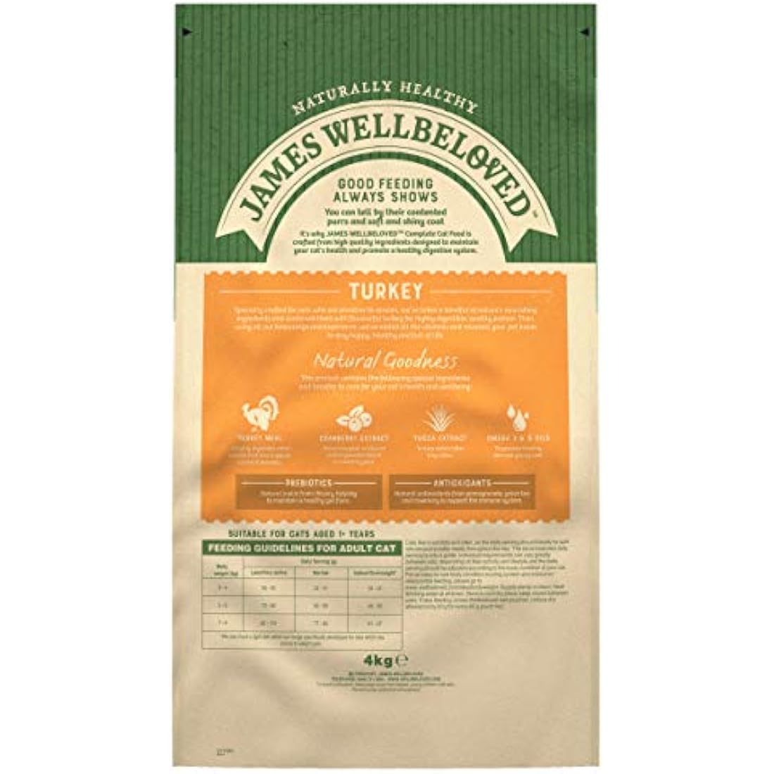 James Wellbeloved Grain-Free Turkey Hypoallergenic Dry Cat Food - 4kg