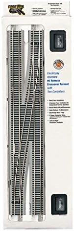Bachmann HO Scale E-Z Track #6 Remote Crossover Turnout Right – Nickel Silver