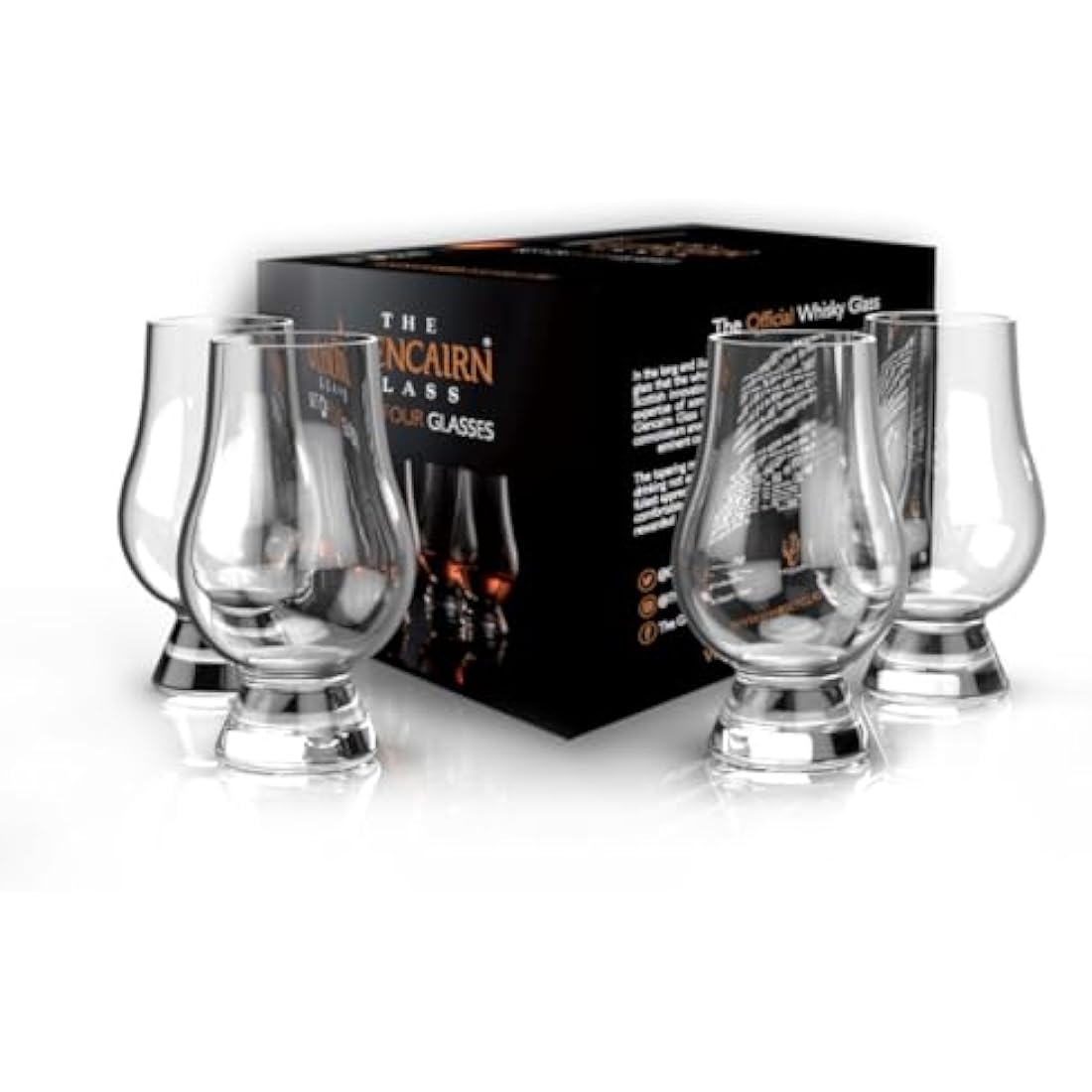 Glencairn Whisky Glass Set of 4 – Lead-Free Crystal Tasting Glasses