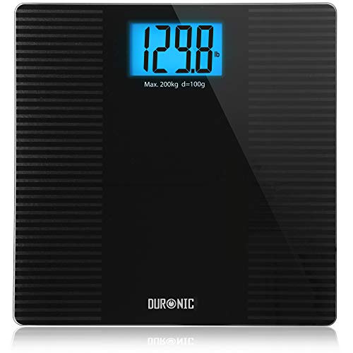 Duronic Digital Bathroom Scales – 200kg Capacity Non-Slip Black