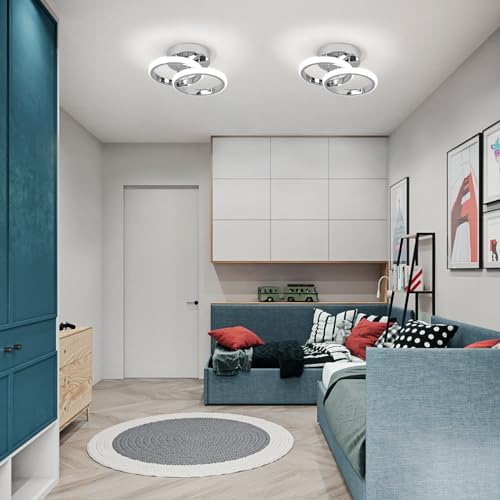 EIDISUNY Modern LED Ceiling Light – 22W Cool White 6000K Chrome Fixture