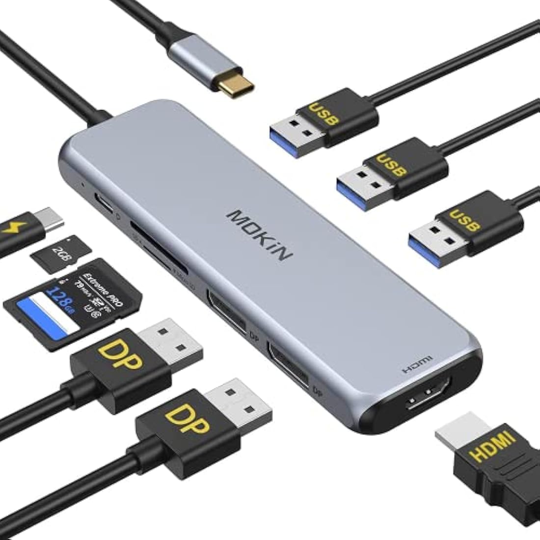 9-in-1 USB C Docking Station – Dual DisplayPort & 100W PD