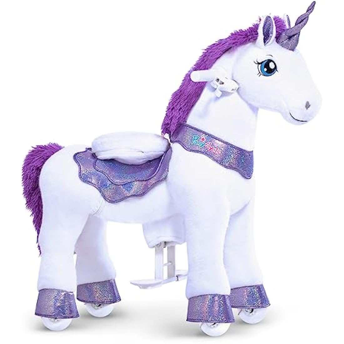 PonyCycle Ride on Unicorn Kids Scooter - Purple Mechanical Toy (Size 3)