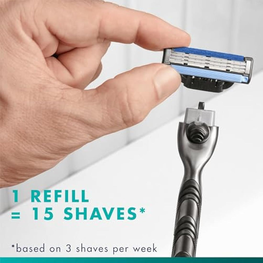 Gillette Mach3 Razor Blade Refills for Men - 12 Count Steel Blades