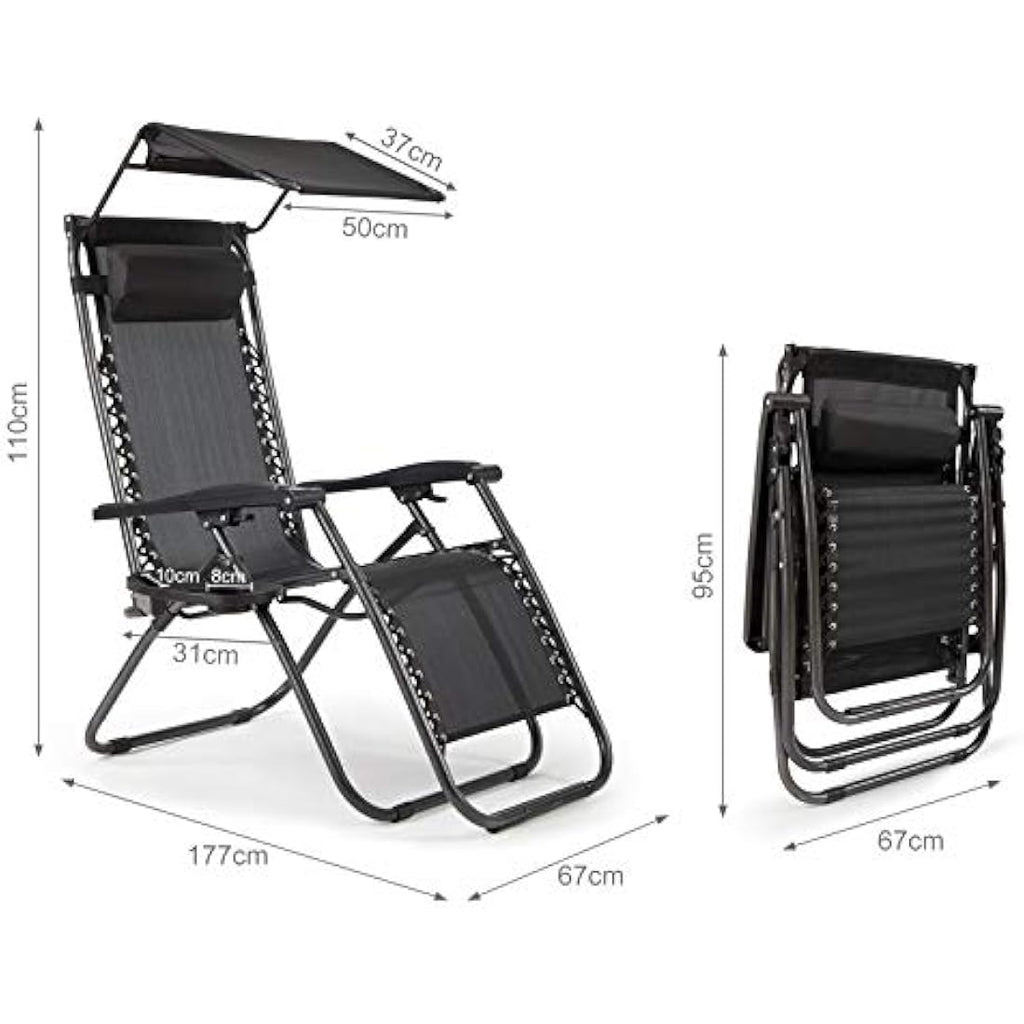 IntimaTe WM Heart Zero Gravity Chair – Folding Garden Sun Lounger