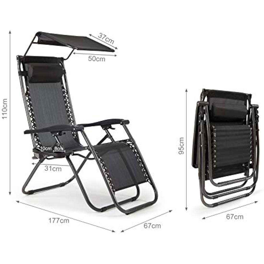 IntimaTe WM Heart Zero Gravity Chair – Folding Garden Sun Lounger