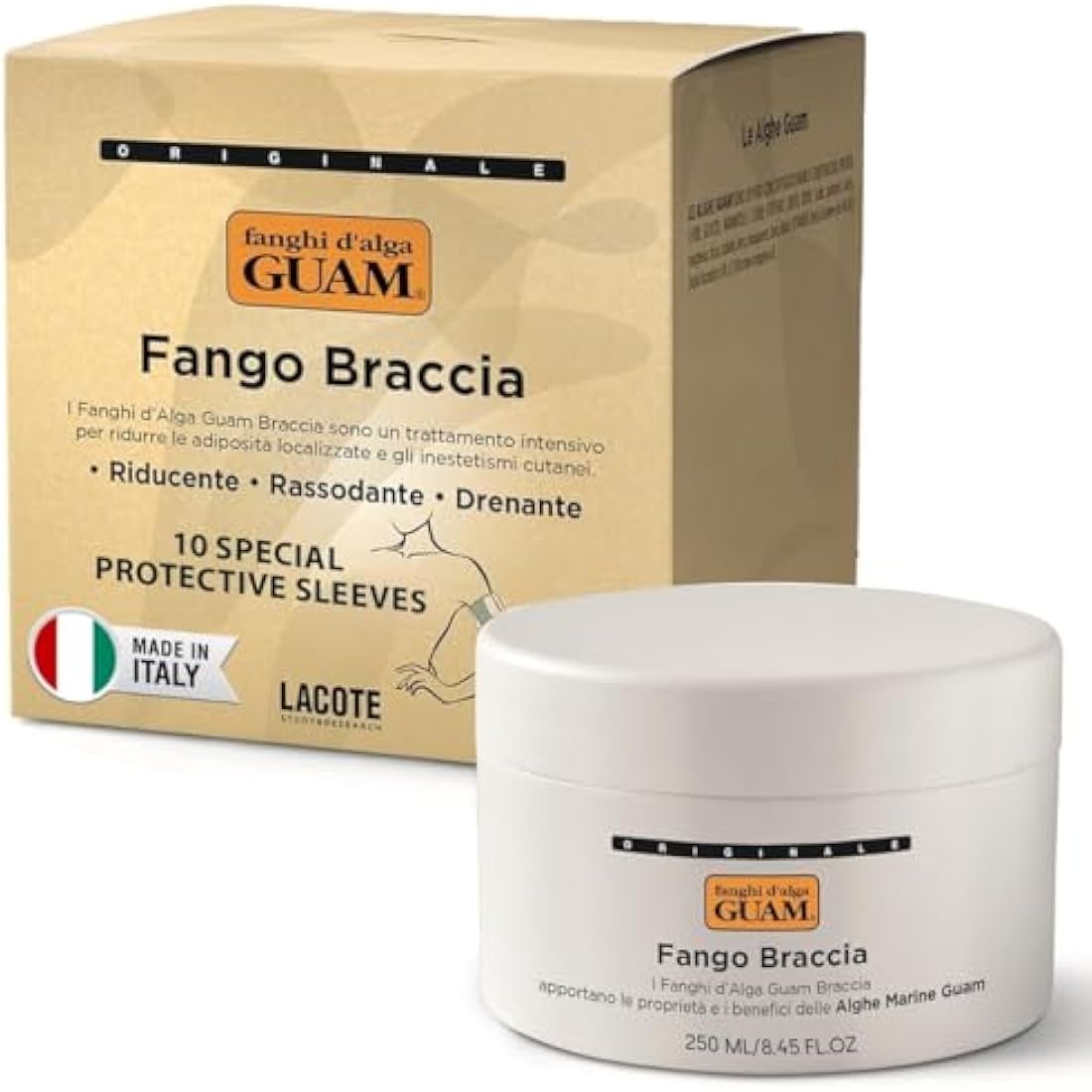 GUAM Seaweed Mud Arm Slimming & Firming Cream - 250ml with 10 Sleeves