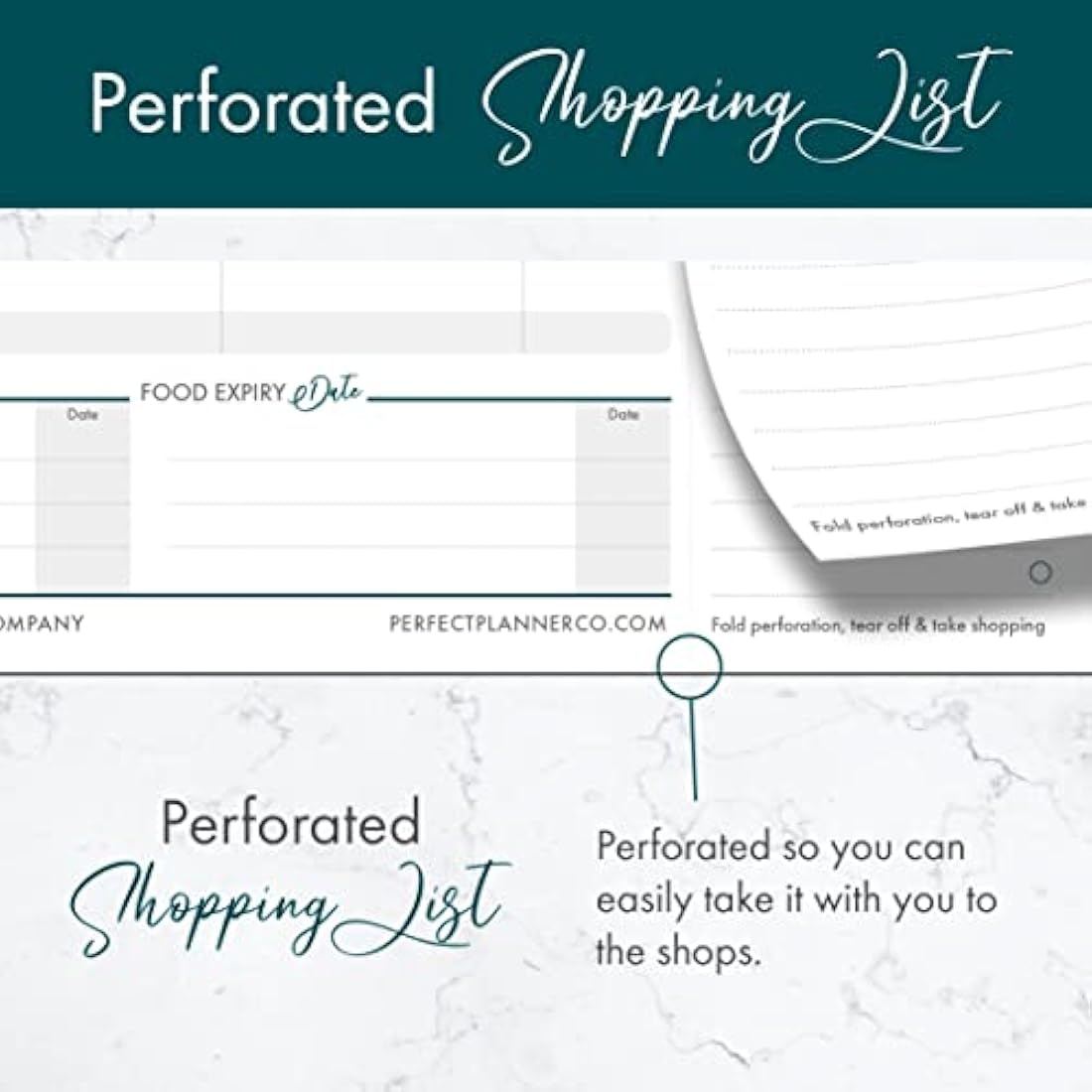 Perfect Planner Co Magnetic Weekly Meal Planner Pad | A4 Teal 50 Pages